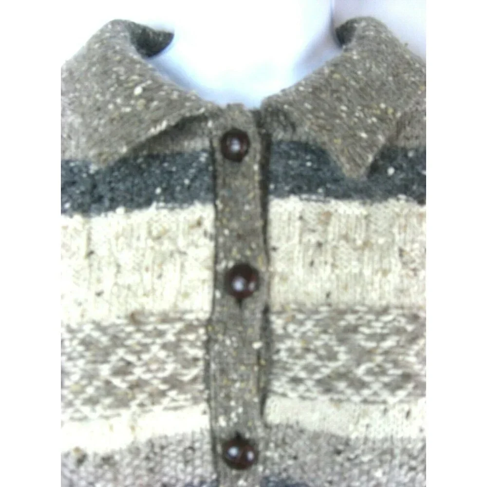 Vintage Y2K Gap Preppy Cardigan Sweater Medium Lambswool Mohair Multicolor - Picture 2 of 8